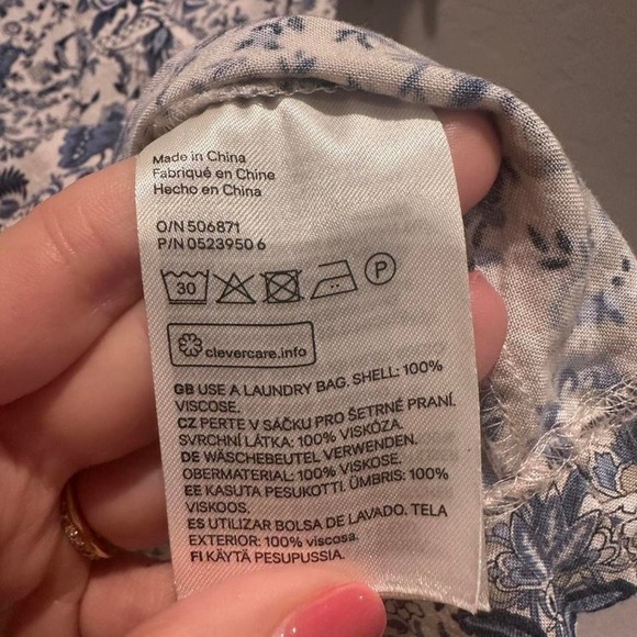 H&M Blue and White Floral Shift Dress Sz 4 - Picture 7 of 7